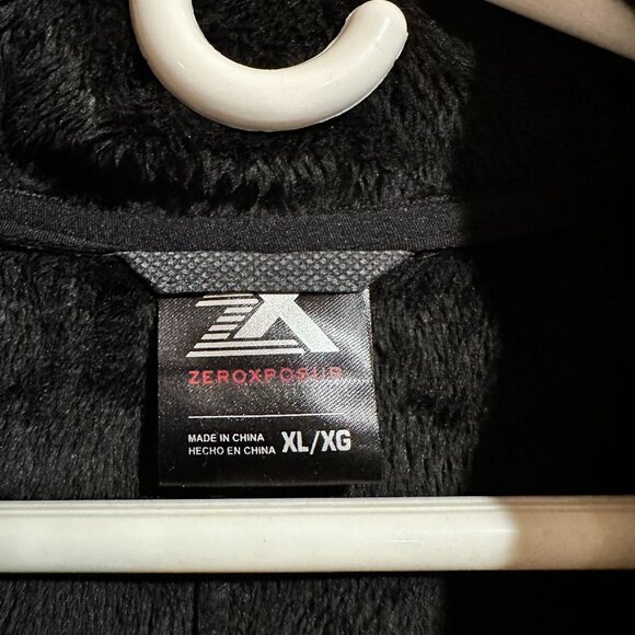 ZeroXposur Black Wooly Gray Full Zip Hooded Jacket XL Womens Fuzzy Winter Fall - Picture 2 of 5